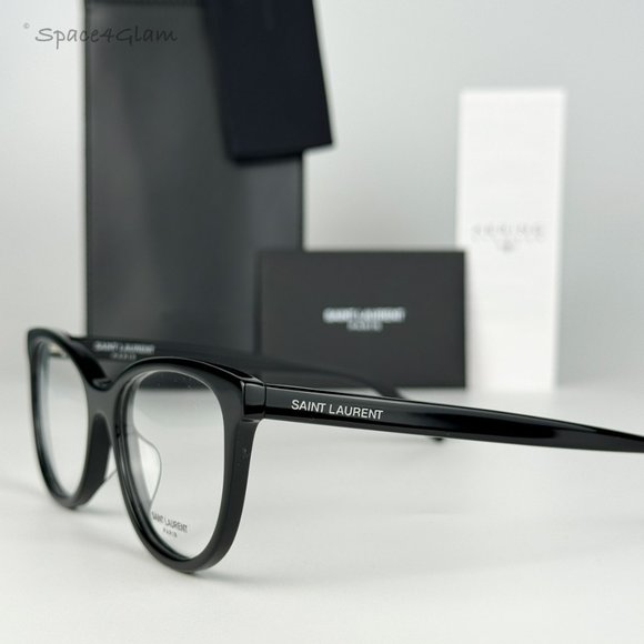 NEW Saint Laurent SL504 001 Shiny Black Cat Eye Women Eyeglasses - Picture 1 of 10